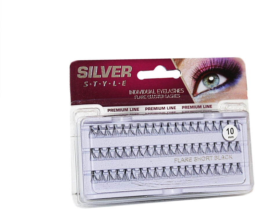 Ресницы пучковые 10мм, МН 242 - Silver Style Premium Line Individual Eyelashes