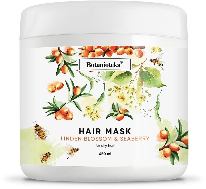 Маска для сухих волос "Облепиха и липовый цвет" - Botanioteka Mask For Dry Hair