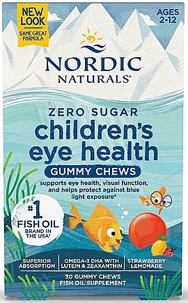 Пищевая добавка для здоровья глаз, для детей от 2 до 12 лет, со вкусом клубничного лимонада - Nordic Naturals Children's Eye Health Gummies — фото N2