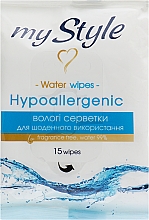 Парфумерія, косметика Вологі серветки для щоденного використання "Гіпоалергенні", 15 шт. - My Style
