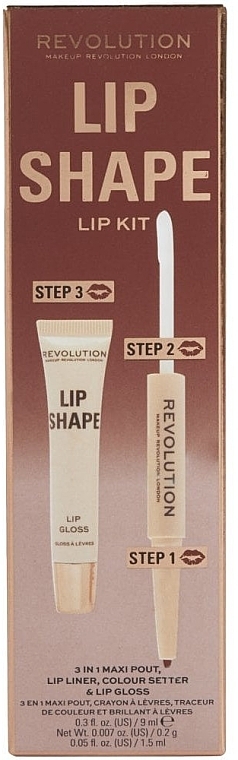 Набір для губ - Makeup Revolution Lip Shape Brown Nude — фото N1