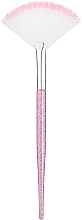 Кисточка веерная для хайлайтера, розовая - Man Fei — фото N1