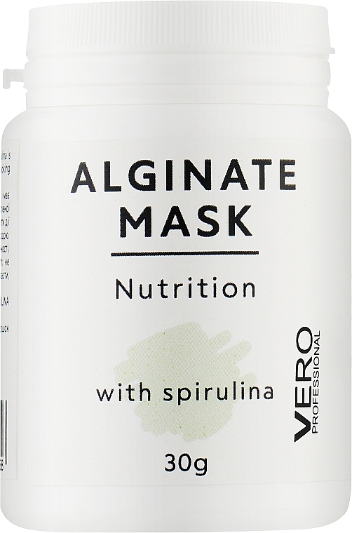 Альгінатна маска для живлення шкіри обличчя, зі спіруліною (зелена)  - Vero Professional Alginate Mask Nutrition With Spirulina