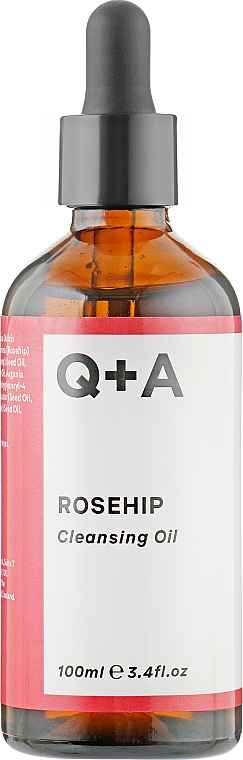 Очищувальна олія для обличчя на основі шипшини - Q+A Rosehip Cleansing Oil — фото N1