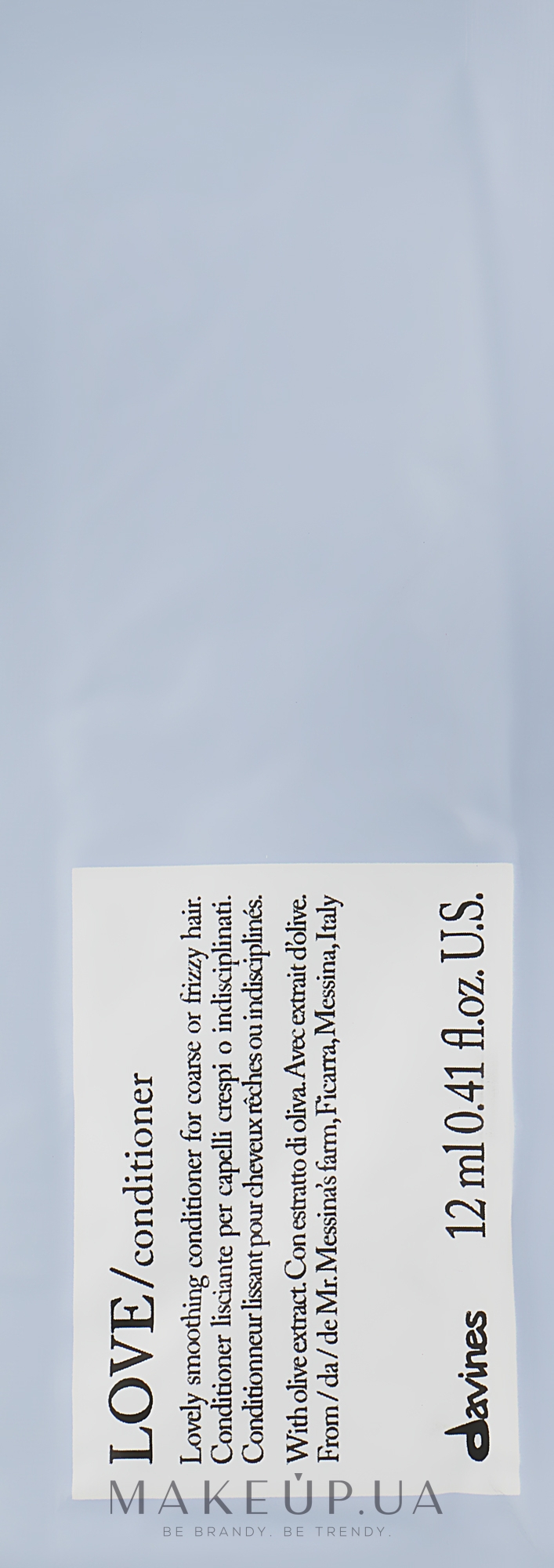Кондиционер для разглаживания завитка - Davines Love Lovely Smoothing Conditioner (пробник) — фото 1x12ml