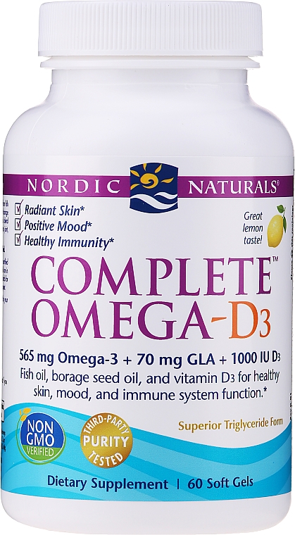 Харчова добавка, лимон "Омега-3-6-9 + Д3" - Nordic Naturals Complete Omega- D3 Lemon — фото N3