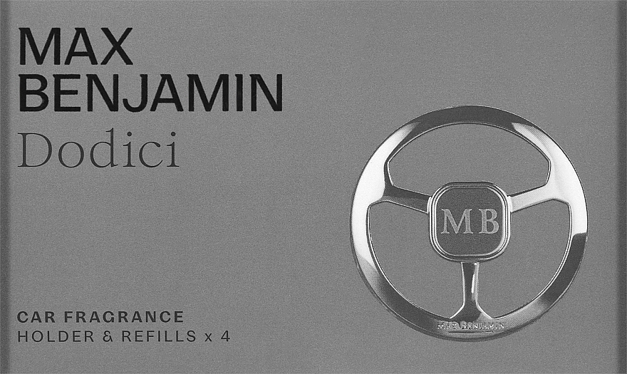 Набір - Max Benjamin Car Fragrance Dodici Gift Set (dispenser + refill/4pcs) — фото N1
