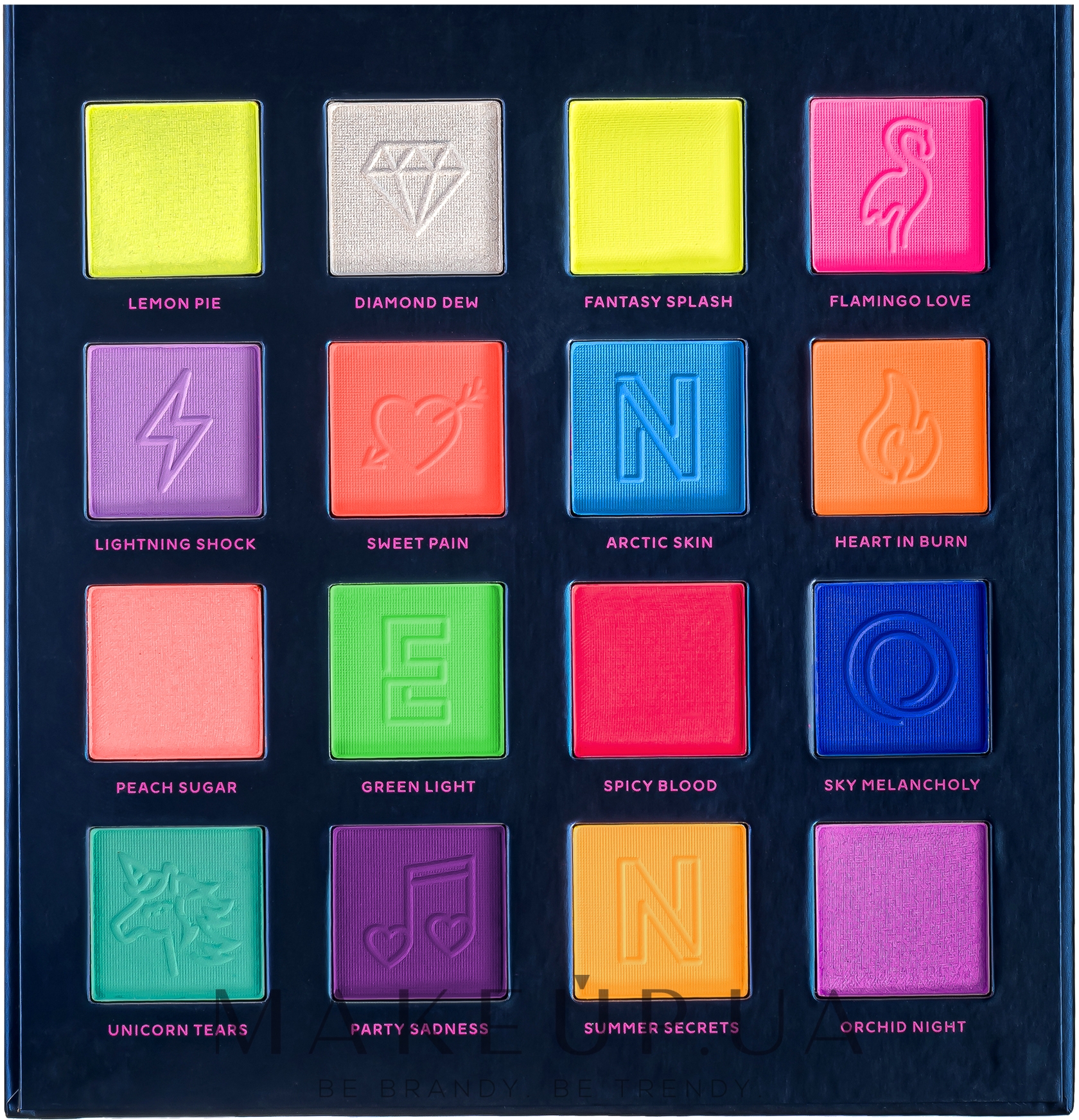Палетка теней для век "Неоновая", 16 оттенков - Parisa Cosmetics Neon Demon Eyeshadow Palette  — фото 25g