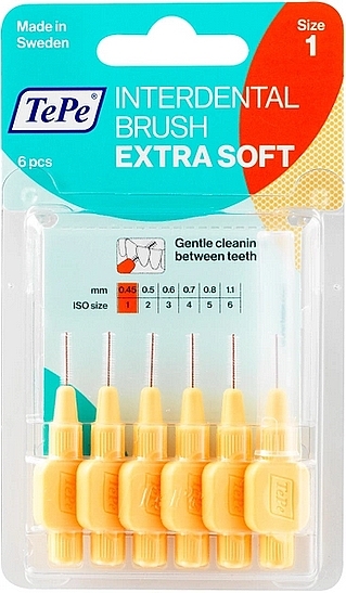 Набор межзубных ершиков "Extra Soft", 0.45 мм - TePe Interdental Brush Extra Soft Size 1