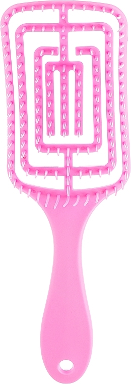 Расческа для волос квадратная продувная, розовая - Avenir Cosmetics — фото N1