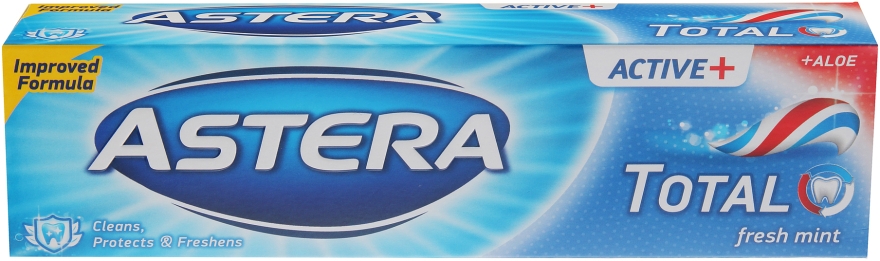 Зубная паста комплексная защита - Astera Active+ Total Fresh Mint — фото N1
