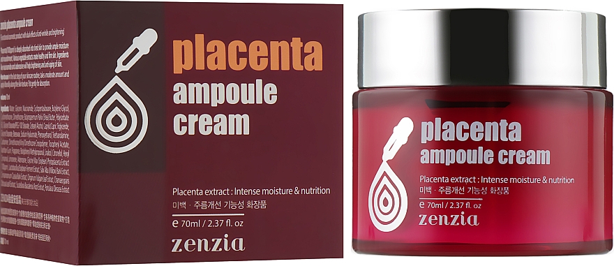 Крем для обличчя з плацентою - Zenzia Placenta Ampoule Cream