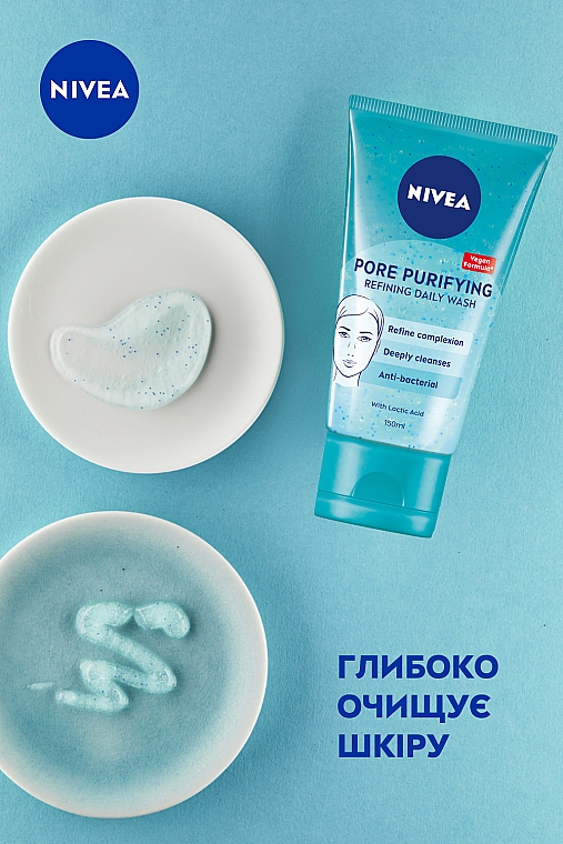 Щоденний очищуючий гель-скраб для обличчя проти недоліків шкіри - NIVEA Pore Purifyng Refining Daily Wash — фото N3