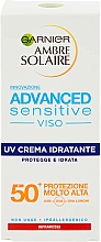 Духи, Парфюмерия, косметика Солнцезащитный увлажняющий крем для чувствительной кожи - Garnier Ambre Solaire Advanced Sensitive SPF50