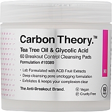 Очищувальні серветки з олією чайного дерева для обличчя - Carbon Theory Cleansing Pads Tea Tree Oil — фото N2