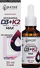 Харчова добавка в краплях - Natur Planet Suplement Diety Vitamin D3 + K2 Max — фото N2