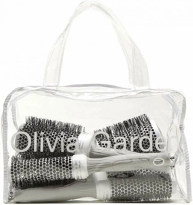 Набор термобрашингов для волос, 5 шт - Olivia Garden Expert Blowout Speed Wavy Bristle White&Grey — фото N1