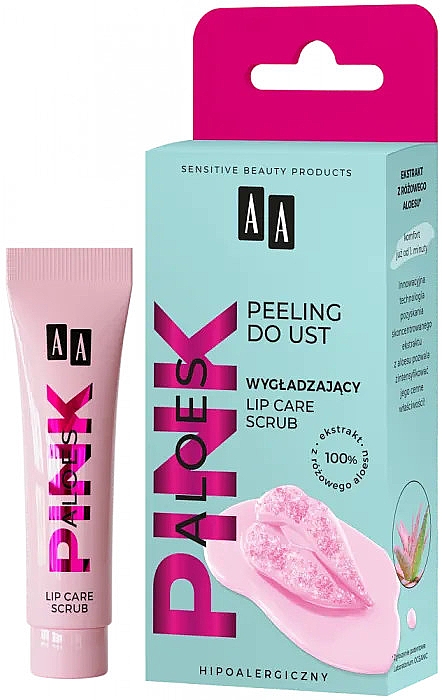 Розгладжувальний скраб для губ - AA Aloes Pink Lip Care Scrub — фото N1