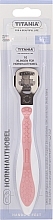 Парфумерія, косметика Педикюрний станок з нержавійної сталі та з пластиковою прогумованою ручкою, рожевий - Titania