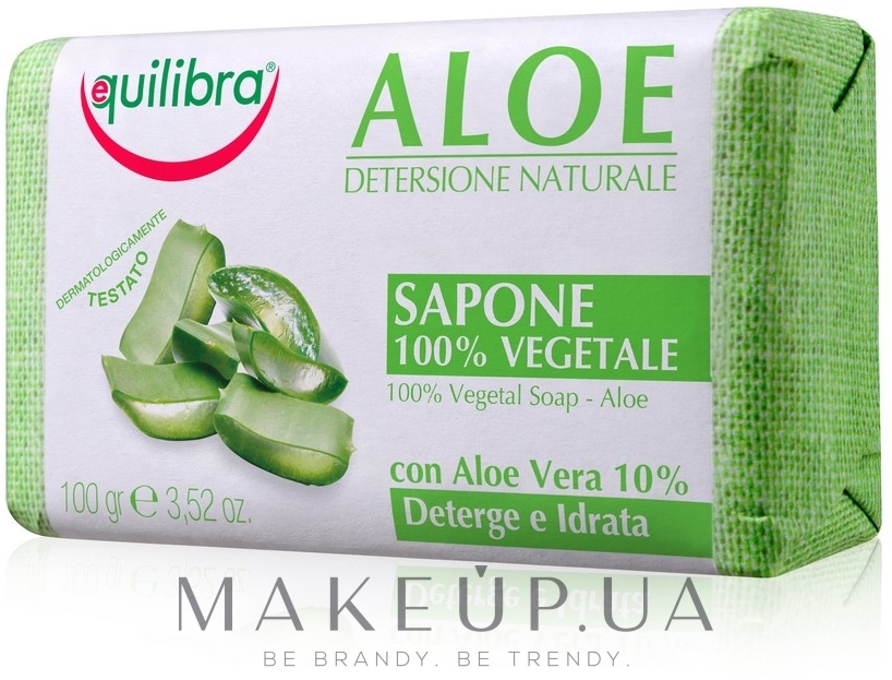 Мило для тіла, натуральне - Equilibra Aloe Line Natural Soap — фото 100g