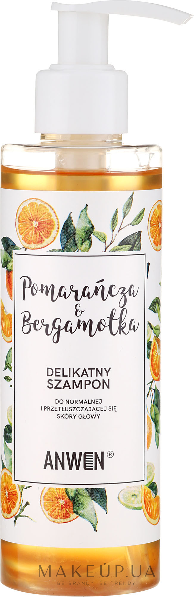 Шампунь с апельсином и бергамотом для нормальной и жирной кожи головы - Anwen Orange and Bergamot Shampoo — фото 200ml