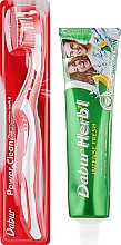 Набор "Mint & Lemon", красный - Dabur Herb`l (toothbrush/1шт + toothpaste/150g) — фото N2