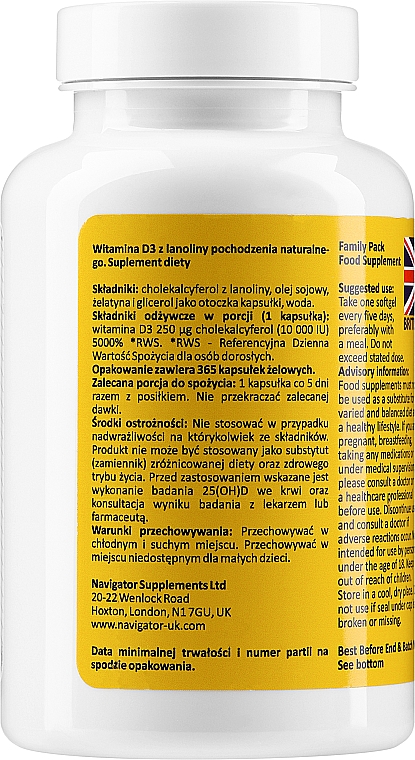 Витамин D3, в капсулах - Navigator Vitamin D3 10000 IU — фото N7