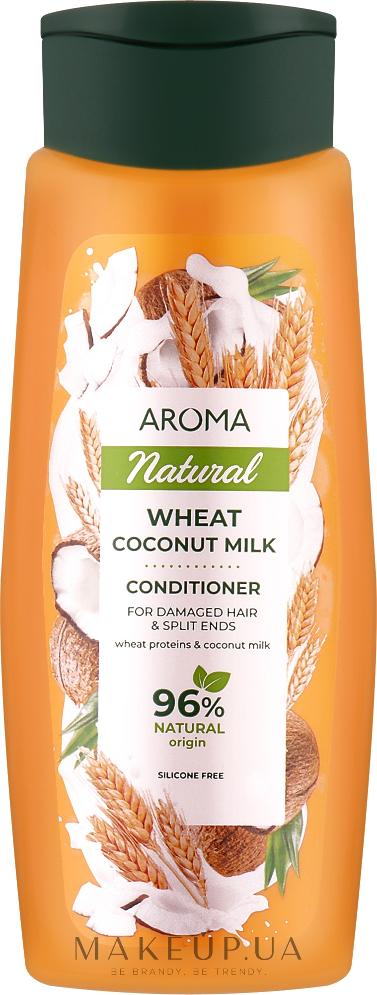 Кондиционер "Пшеница и кокосовое молоко" для поврежденных волос и секущихся кончиков - Aroma Natural Conditioner, Wheat Coconut Milk For Damaged Hair & Split Ends  — фото 400ml