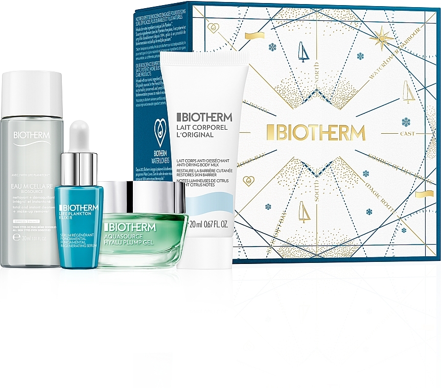 Набор - Biotherm (f/gel/15ml + m/water/30ml + elixir/7ml + b/milk/20ml) — фото N1