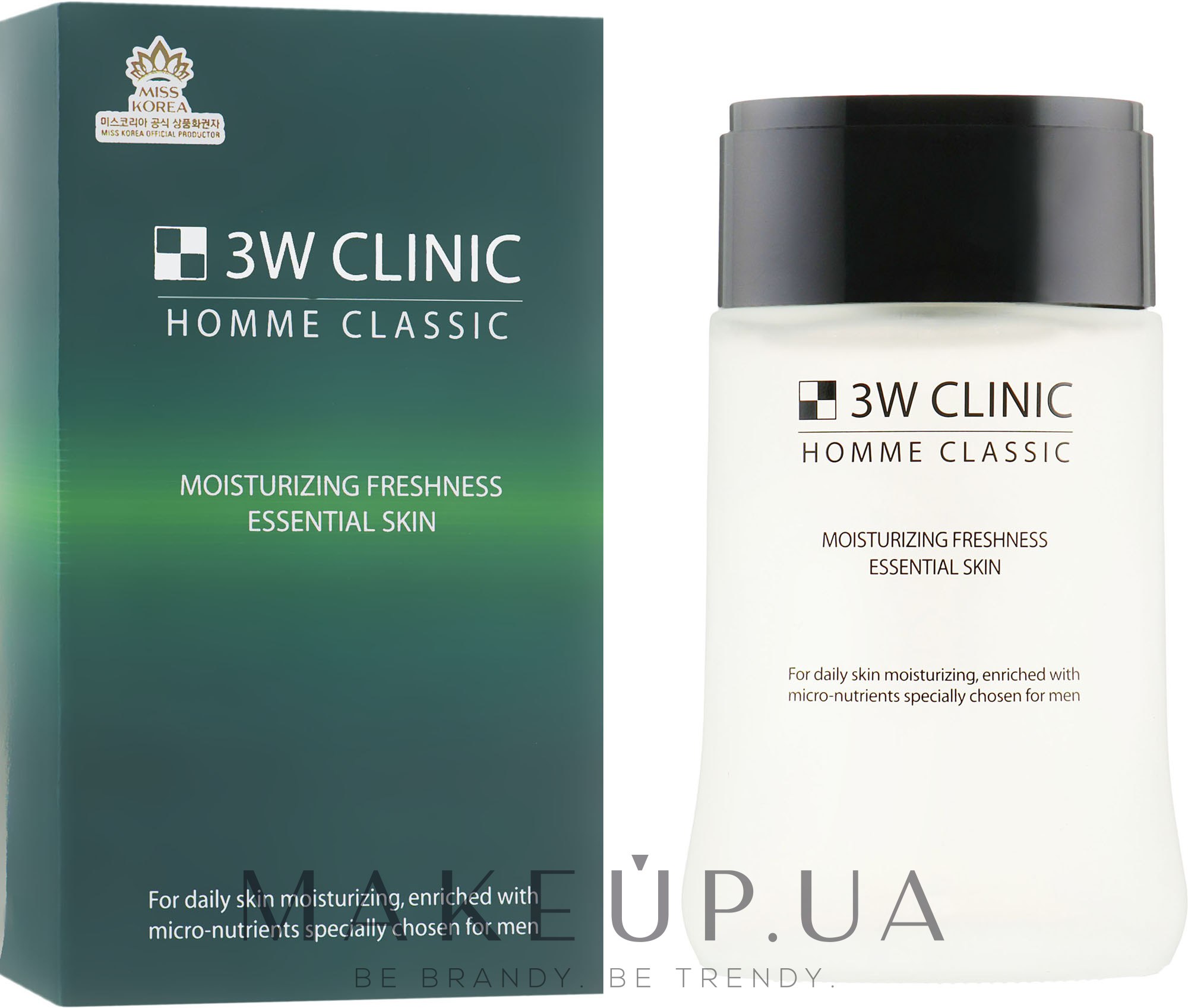 Чоловічий зволожувальний освіжальний тонер - 3w Clinic Homme Classic Moisturizing Freshness Essential Skin — фото 150ml