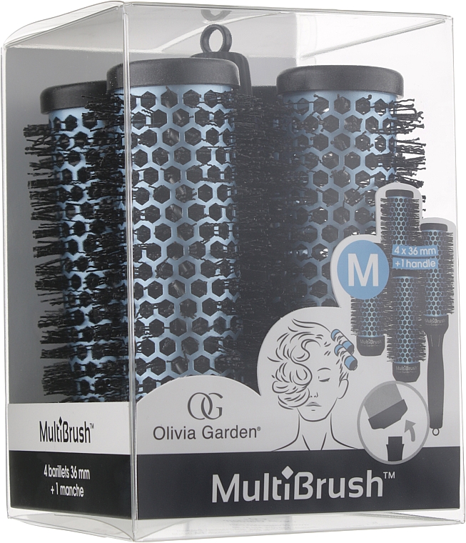 Набор - Olivia Garden Multibrush One Size Kit M (multibrush/4pcs + handle/1pcs) — фото N1