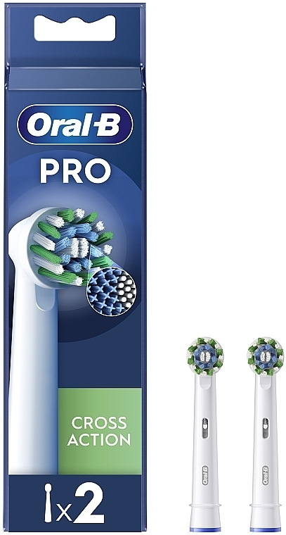 Сменная насадка для электрической зубной щетки, 2 шт. - Oral-B Pro Cross Action White — фото N1
