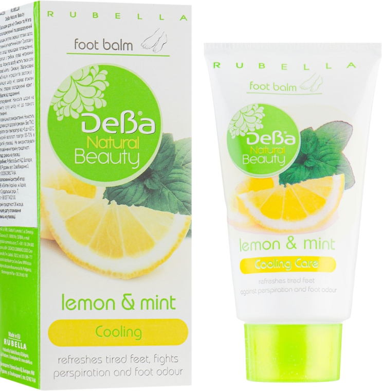 Бальзам для ніг охолоджувальний і дезодорувальний "Лимон і м'ята" - DeBa Natural Beauty — фото N1