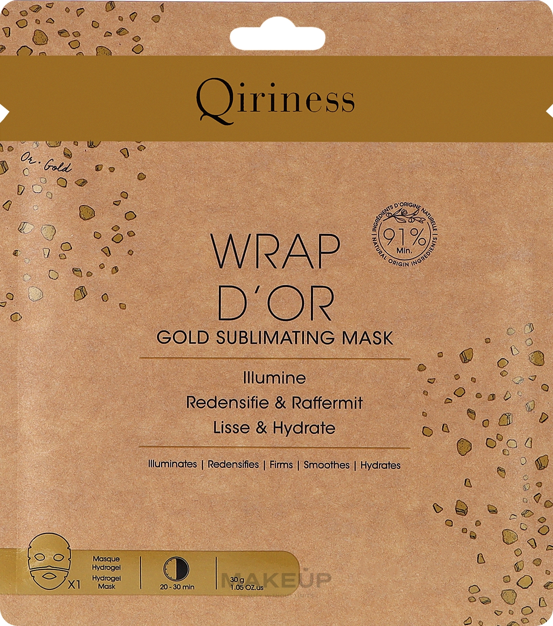 Гідрогелева маска для обличчя з 24к золотом - Qiriness Wrap d’Or Gold Sublimating Mask — фото 30g