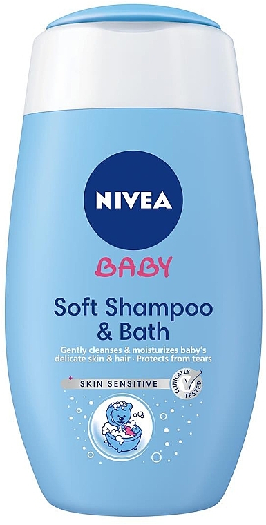 Шампунь и пена для купания 2 в 1 - NIVEA Baby Soft Shampoo & Bath — фото N1