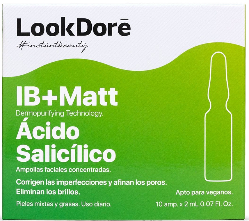 Концентрированная сыворотка для проблемной кожи - LookDore IB+Matt Salicylic Acid Concentrated Facial Ampoules — фото N1