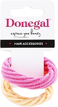 Резинки для волос 2 шт, FA-5681, розовая + оранжевая - Donegal — фото N1