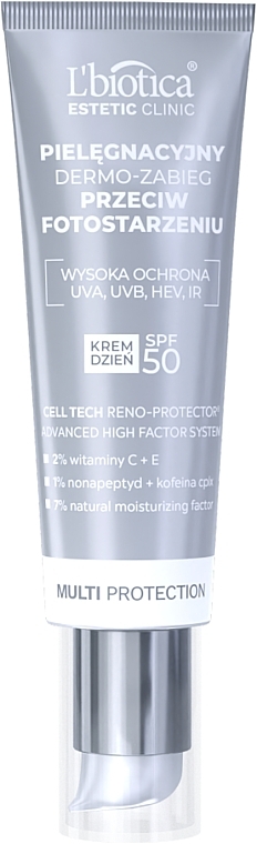 Дневной крем для защиты и ухода за кожей - L'biotica Estetic Clinic Multi Protection SPF 50 — фото N1