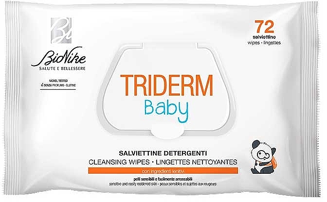 Влажные детские салфетки, 72 шт. - BioNike Triderm Baby Cleansing Wipes — фото N1
