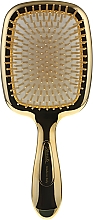 Щітка для волосся прямокутна із дзеркалом - Janeke Hairbrush With Mirror Gold — фото N1