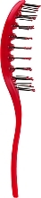Щетка для укладки волос "Ложка" 02195, красная - Eurostil Curved Vent Brush Colors — фото N2