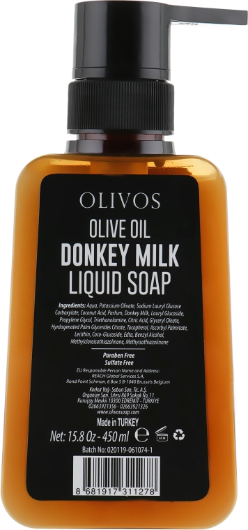 Рідке мило з молоком ослиці - Olivos Olive Oil Donkey Milk Liquid Soap — фото N2