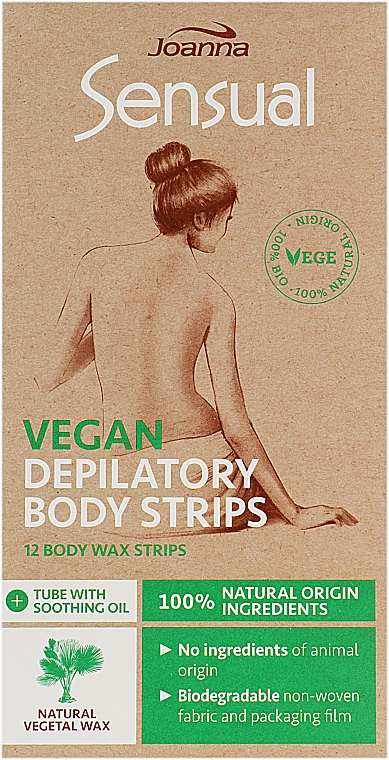 Пластырь с растительным воском для депиляции тела - Joanna Sensual Depilatory Vegan Wax Strips