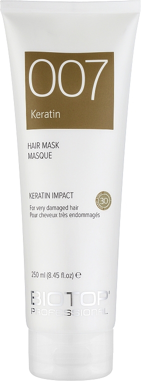 Маска для волос с кератином - Biotop 007 Keratin Hair Mask — фото N1
