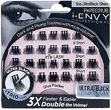 Парфумерія, косметика Набір пучкових накладних вій - I Envy Trio Lash Ultra Black Short PKPEC01UB