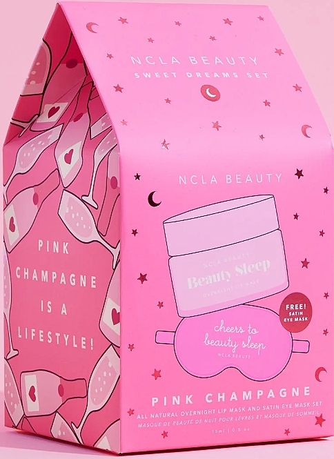 Набір - NCLA Beauty Sweet Dreams Pink Champagne Lip Mask Gift Set (lip mask/15ml + sleeping mask/1pc) — фото N1