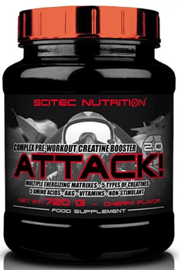 Предтренировочный комплекс - Scitec Nutrition Attack 2.0 Cherry — фото N1