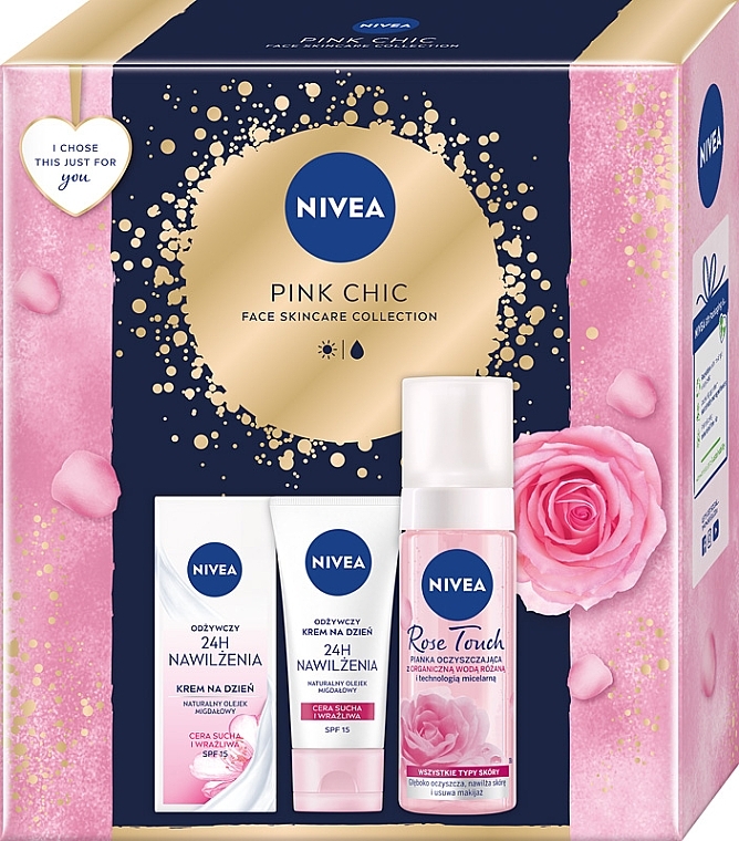 Набір - NIVEA Pink Chic (f/foam/150ml + f/cr/50ml) — фото N1