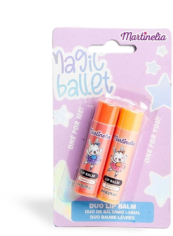 Набор бальзамов для губ "Клубника и апельсин" - Martinelia Magic Ballet Duo Lip Balm  — фото N1