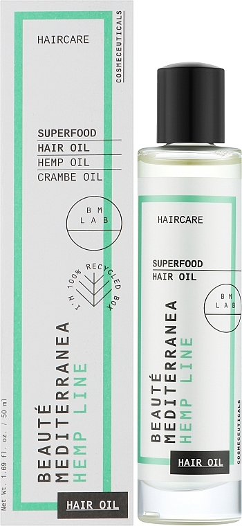 Масло для волос - Beaute Mediterranea Hemp Line Superfood Hair Oil — фото N2
